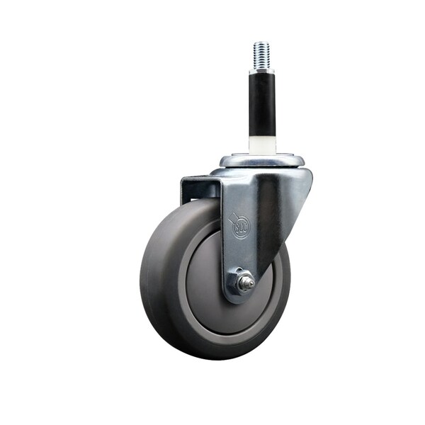 4'' SS Thermoplastic Rubber Wheel Swivel 7/8'' Expanding Stem Caster